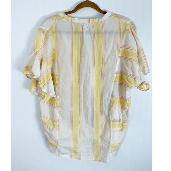 Matilda Jane Womens Striped Summer Picnic Top Yellow White Medium - Picture 4 of 6